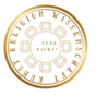 Kunst, Religion und Wissenschaft als Begriffe in einem goldenen Kreis angeordnet, ähnelt einem Wappen, sehr edel 